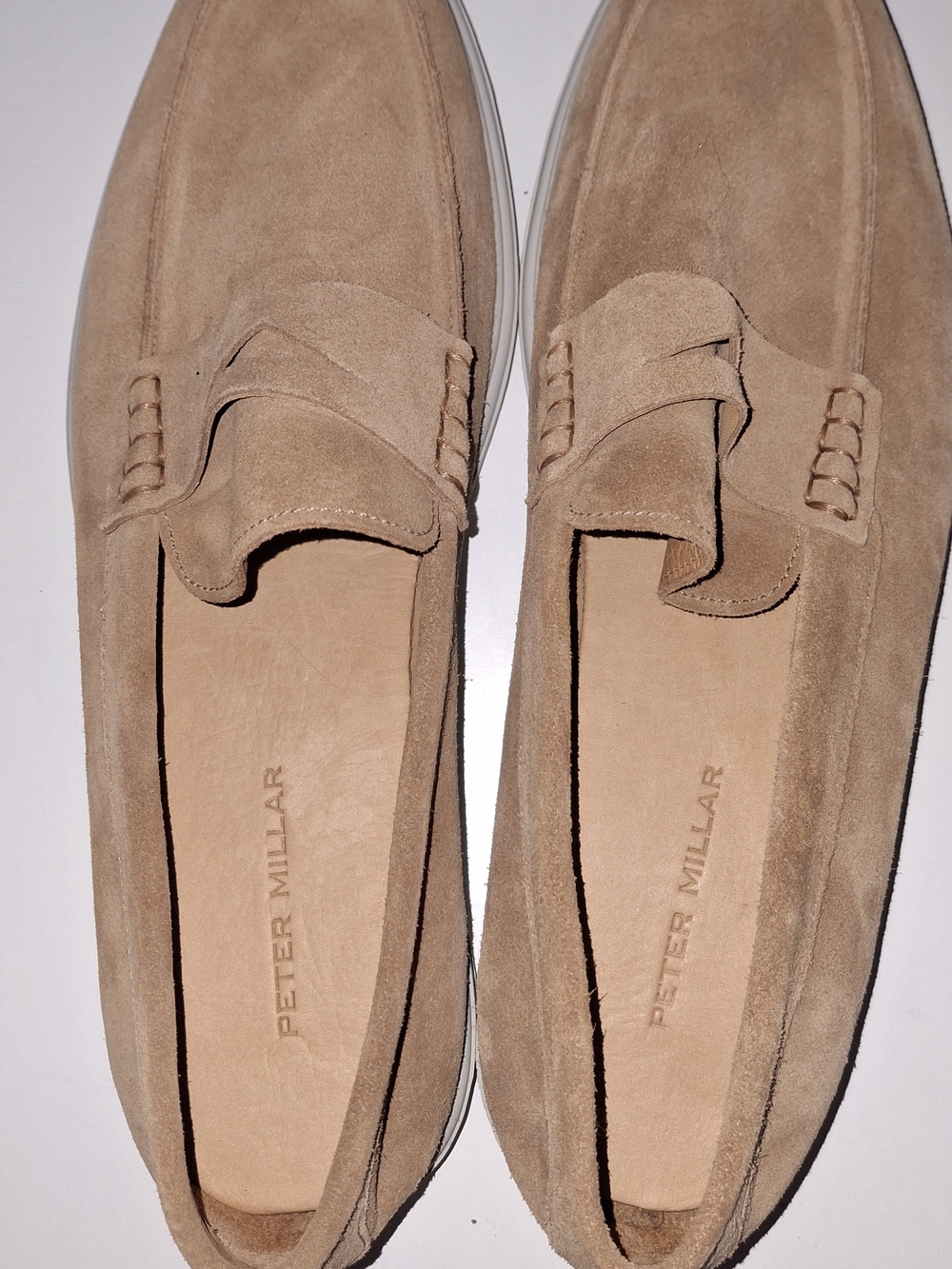 Peter Millar Men’s Suede Penny Loafers in Tan